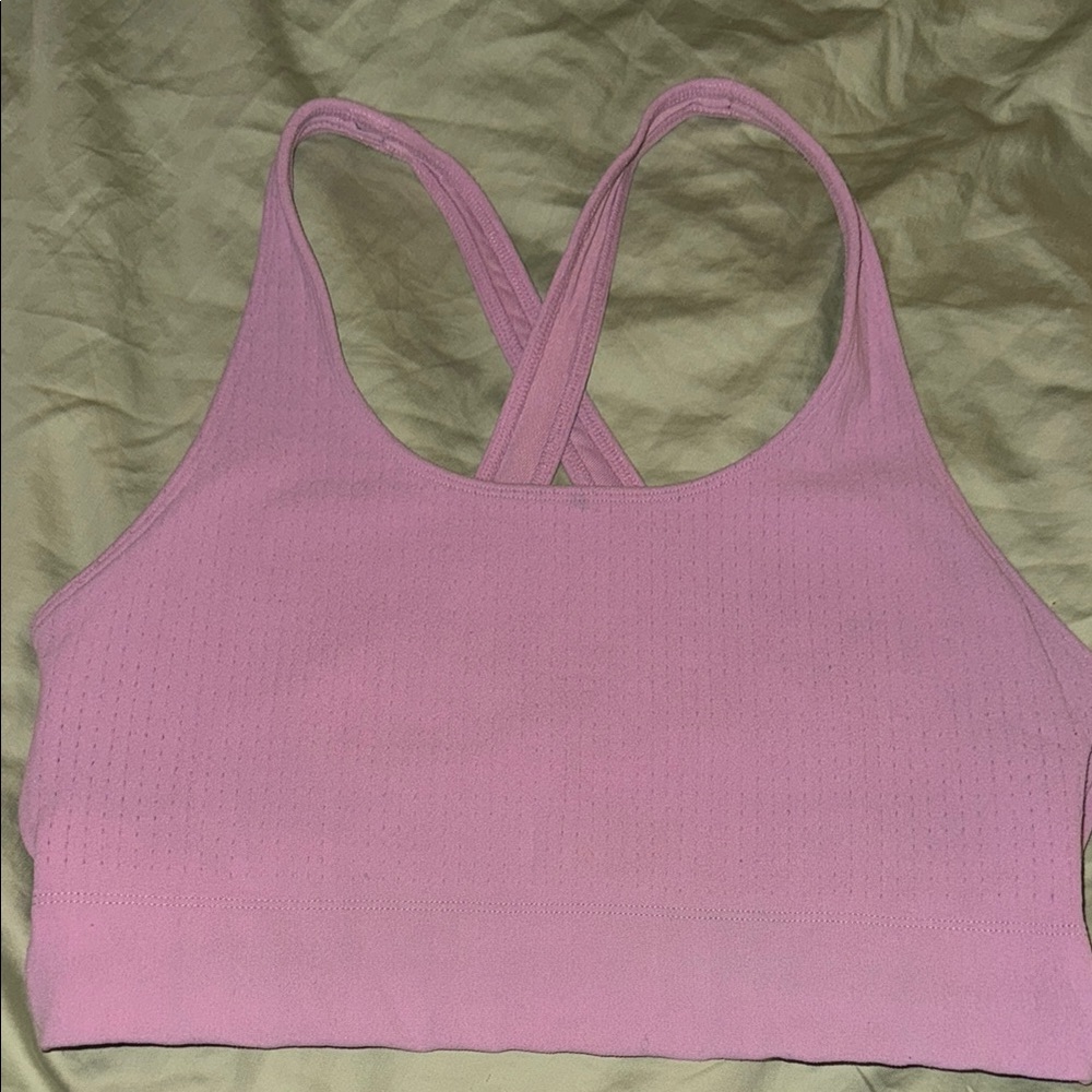 Fabletics Pink Sports Bra with Racerback Design